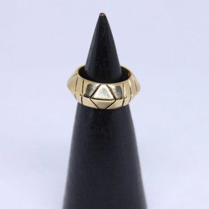House of Harlow 1960 Gold Band with Geometric Design Size 5